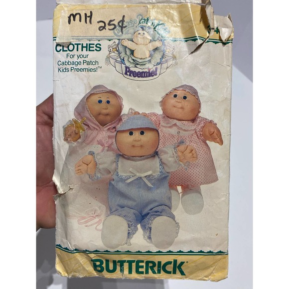 1984 Butterick Sewing Pattern Cabbage Patch Preemies Doll Clothes - Picture 2 of 5